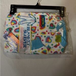 Vintage West Side Blanket Sleeper PJs Children's Size 1 Footed Hearts NEW SEALED